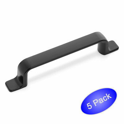 *5 Pack* Cosmas Cabinet Hardware Flat Black Modern Handle Pull #14901-128FB