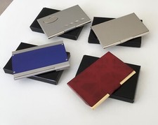 Vintage Pocket Business Card Case ID Credit Card Holder Metal Select Color - NIB