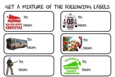 Mix Of 30 Christmas Vacation TO  FROM Gift Tags Present Stickers