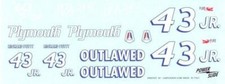 Powerslide 43 Jr Outlawed Barracuda 1/25 waterslide decal Richard Petty