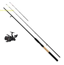 Shakespeare Reel Zwim 10 ft Feeder / Quiver Fishing Rod Semi Cork Handle 2 Tips 