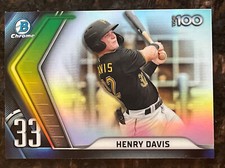 2022 BOWMAN CHROME Henry Davis TOP 100 PROSPECTS REFRACTOR And Chrome Base Lot