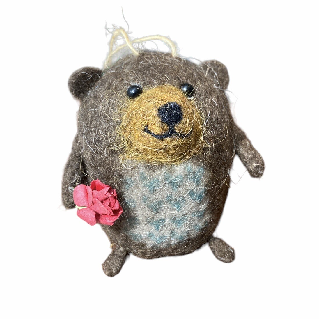 3 Needle Felted 4” Hedgehogs Bear Ornaments Wool Rose eBay