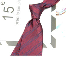 New Classic Striped Red Blue JACQUARD WOVEN 100 Silk Men's Necktie Tie