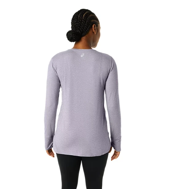 Blusa ASICS feminina XL urze manga longa em urze violeta crepúsculo - Imagem 2 de 4