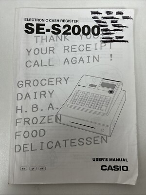Casio SE-S2000 Bedienungsanleitung Elektronische Registrierkasse Papieranleitung..