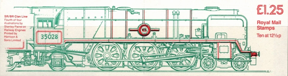UK 1983 TWO BOOKLETS LOCOMOTIVE SR/BR Clan Line Queen Elizabeth II 20 STAMPS MNH - Image 2 of 4
