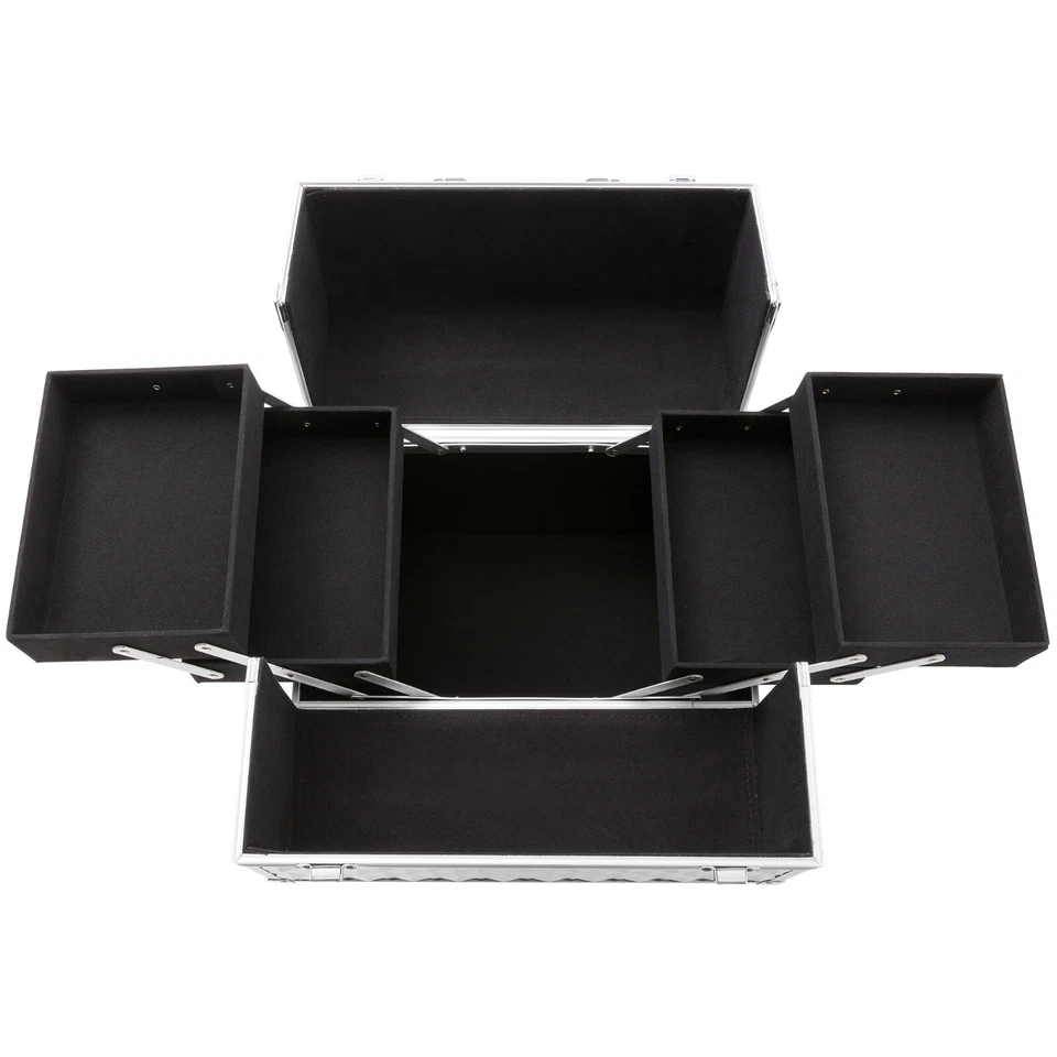 AREBOS Beauty case make up valigia porta trucco - portagioie - multiuso Argento - Immagine 4 di 4