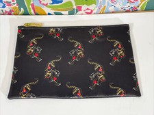Sandro Paris Pochette Tigre Unique Black Tiger Print Zip Pouch