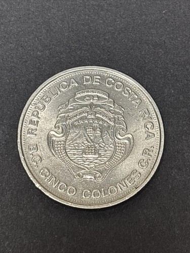 Costa Rica 5 Colones Banco Central 25 Aniversario Moneda Níquel 1975 Banco - Imagen 3 de 17