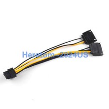 Dual 15Pin SATA Male to PCIe 8Pin GPU Video Graphics Card Power Adapter Cable