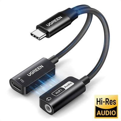 UGREEN Magnetic USB C to 3.5mm Audio Adapter and Charger 2 in 1 Hi-Res 32bit/384