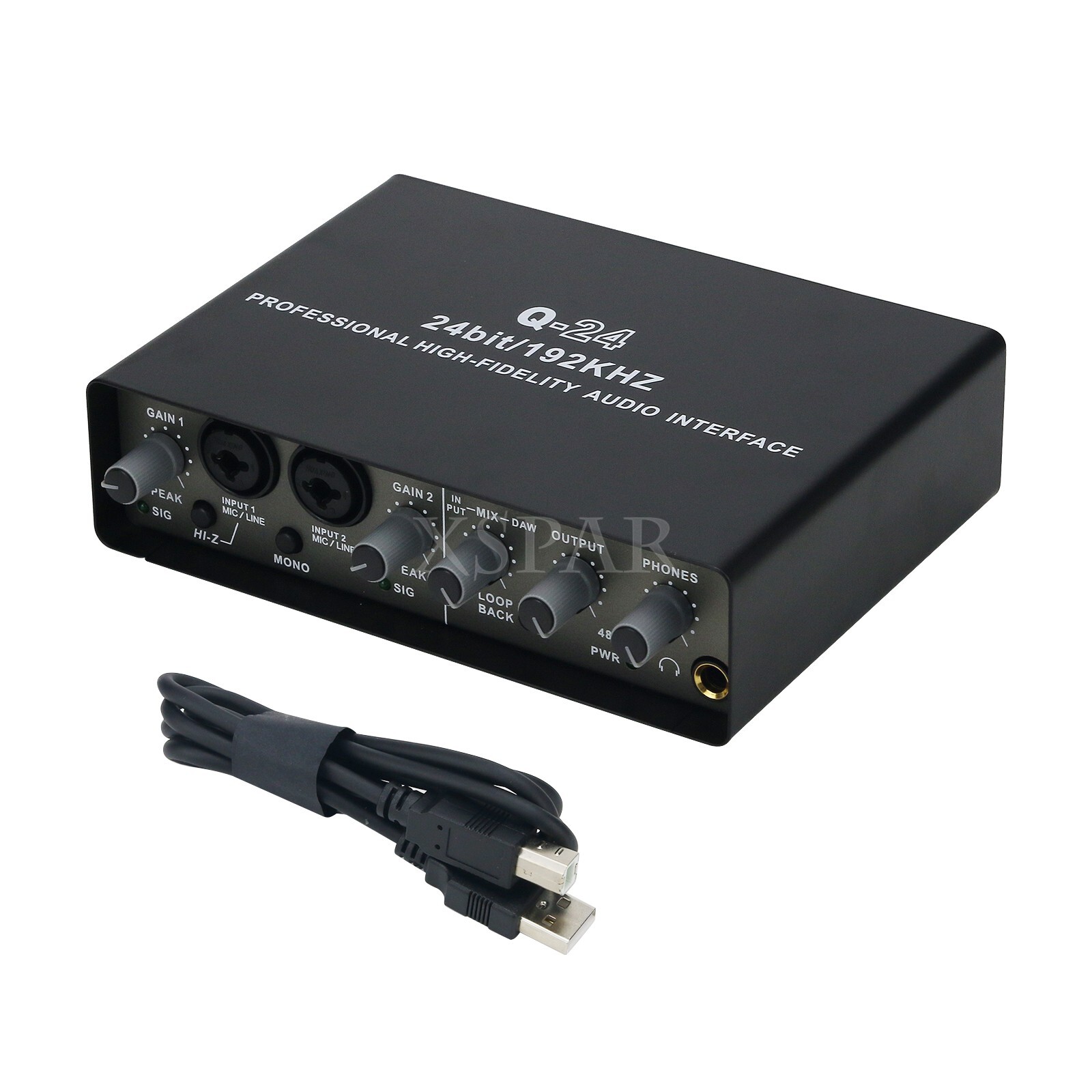 Q24 External USB Sound Card Audio Interface 24Bit/192KHz for