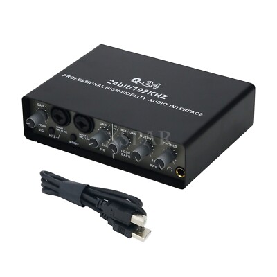 Q24 External USB Sound Card Audio Interface 24Bit/192KHz for Livestreaming