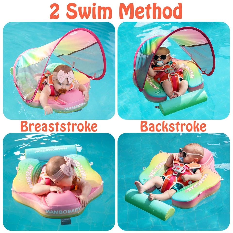 Mambobaby Float with Canopy Baby Float Non-Inflatable Swimming Float for Infant - image 3 of 4