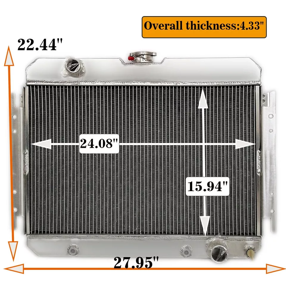 Radiador para Chevrolet Bel Air 1963-1968/Impala/Biscayne, 1964-67 El Camino 65 66 Foto 2 de 4