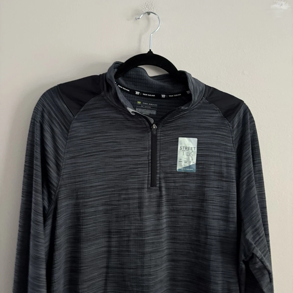 Tek Gear Street Tek Hombres M Mineral Negro Rejilla Vellón 1/4 Cremallera Pullover Camisa Nueva con Etiquetas Foto 4 de 4