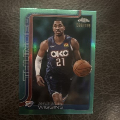 AARON WIGGINS 2025-26 TOPPS CHROME UPDATE AQUA REFRACTOR /199 #132 THUNDER
