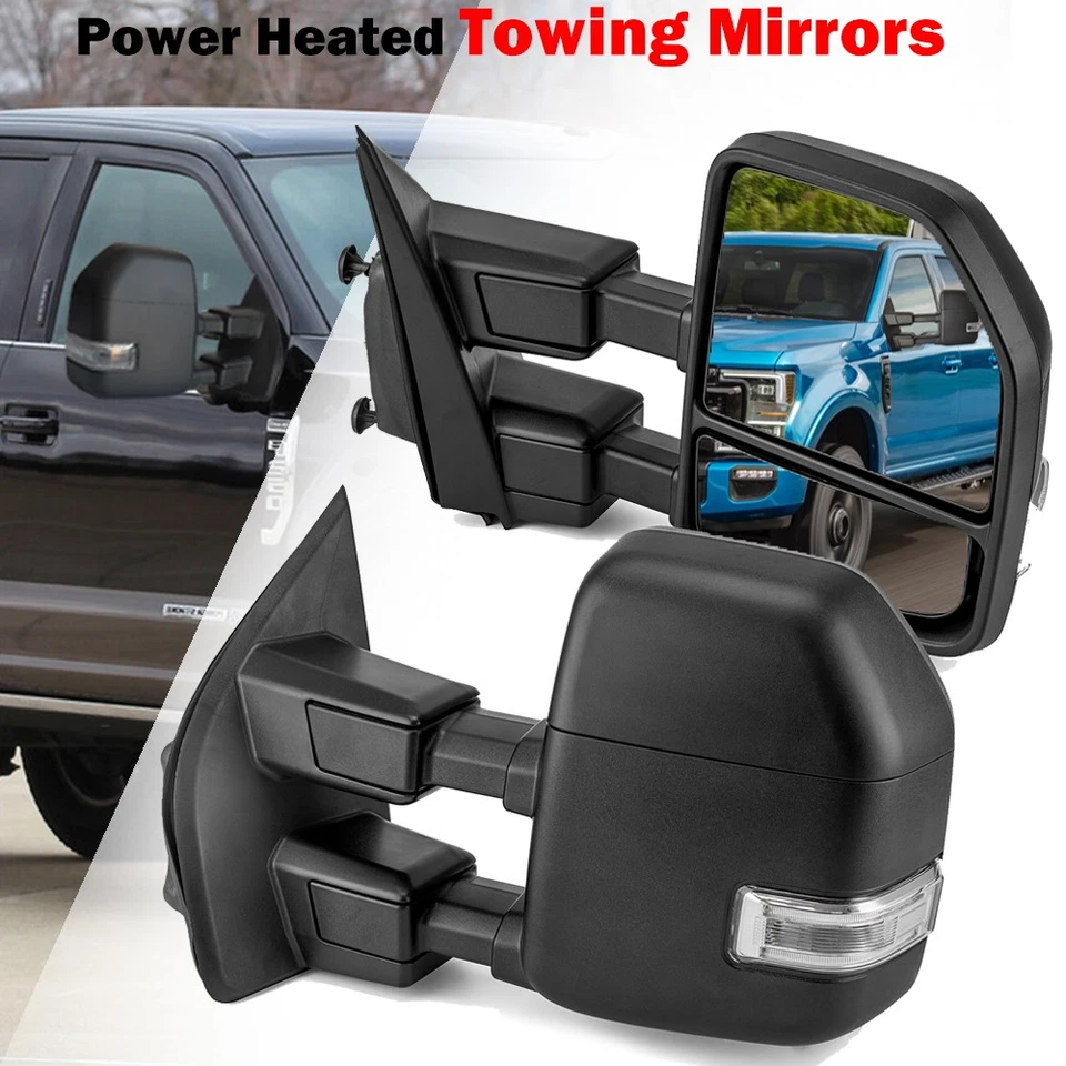 Driver Heated Mirrors For 2017-2022 Ford F-250 F-350 Super Duty Textured Towing - Image 2 of 4