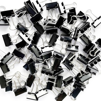 96-Pack DSTELIN 19mm Mini Binder Clips 3/4-Inch Small 19mm Black for Office