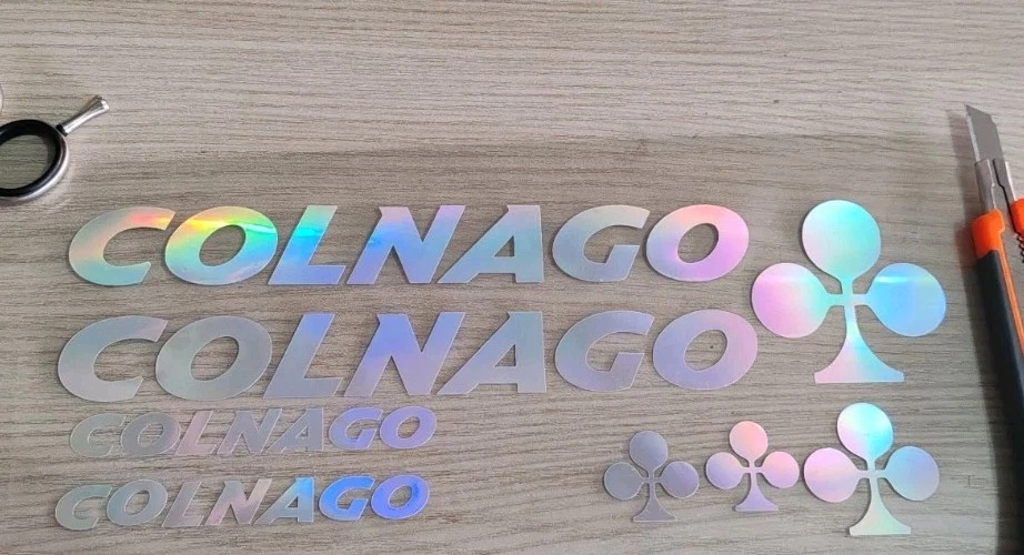 adesivi bici - 8 adesivi Colnago 2025- Argento Olografico - Immagine 3 di 4