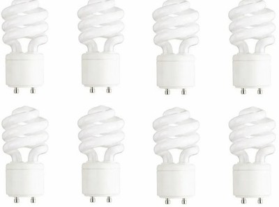 12-Pack 13W T2 Spiral CFL GU24 Light Bulbs 2700K 900lm Soft White 120V