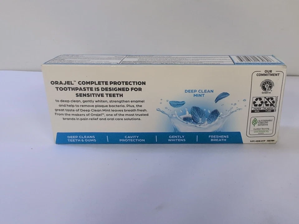 Orajel 全面保护深层清洁敏感牙膏,温和美白 — 第 3/4 张图片