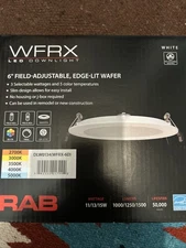RAB 6” Field-Adjustable Edge Lit Wafer LED Downlight New