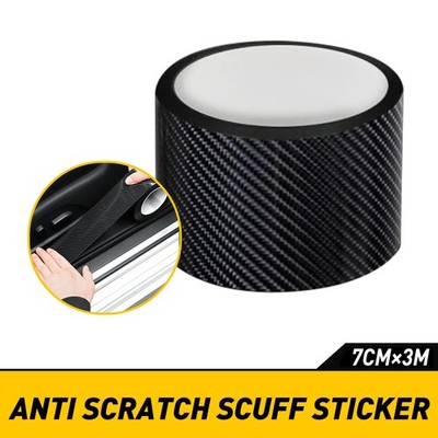 3M*7CM Carbon Fiber Vinyl Film Sticker Door Sill Scuff Anti Scratch Protection