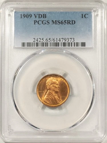 1909 VDB LINCOLN CENT - PCGS MS-65 RD, RED GEM!