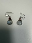 Inca Sterling Silver Stone Dangle Hook Earrings Vintage — photo 1