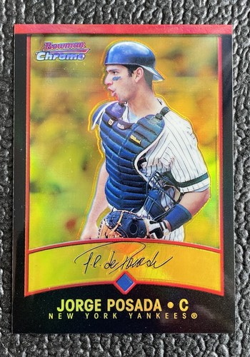 Jorge Posada [Gold Refractor] #40 2001 Bowman Chrome Gold card