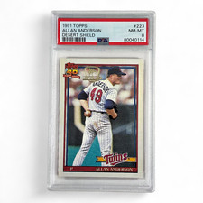 1991 Topps Allan Anderson Desert Shield #223 Graded NM-MT PSA 8