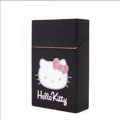 hello kitty lighter cigarette case Y2K Silicone Cigarette Case/Cover Black Sanrio Pink “Hello Kitty” Logo