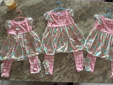 Toddler Easter Bunny Gingham Floral Outfit Set With Leggings 5/6-XL