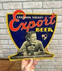 Vintage 1930s Lebanon Valley Export Beer Easelback Advertising Sign