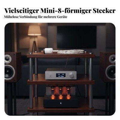 Figur 8 Netzkabel Einkristall-Kupfer High-Fidelity Stromkabel Versilbert