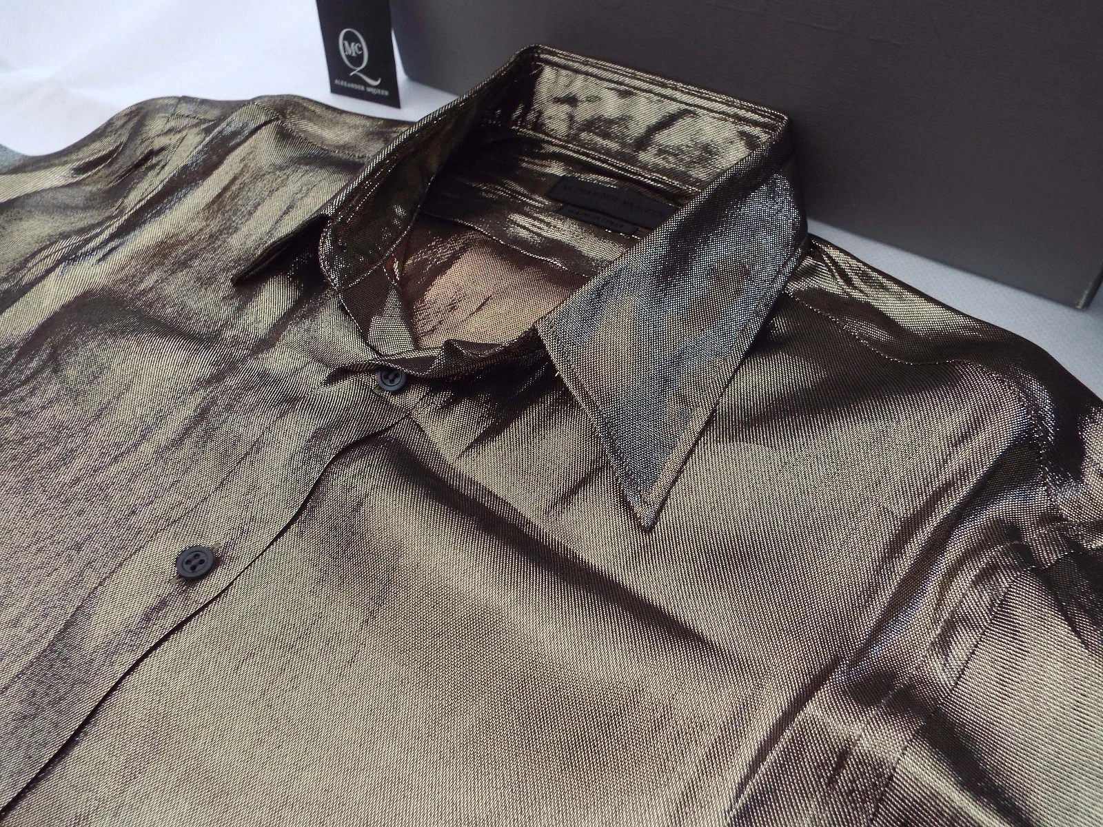 Alexander McQueen — ALEXANDER McQUEEN Mens Shirt 🌍 Size 50 (CHEST 40") 🌎 RRP £295+ 📮 SHINY GOLD