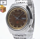 Vintage 1972 [NEAR MINT] SEIKO Advan 6106-7570 Brown Cut Glass Automatic Watch