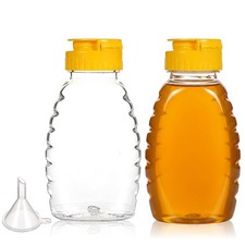 2 Pack Honey Squeeze Bottle 180ml 6oz Empty Plastic Jars Refill Sugar