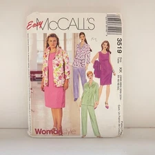 #3519 McCalls Womens Dress Lined Jacket and Pants Sewing Pattern
