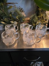 VTG Nestlé Etched Globe Design Glossy Mug Set Of 5