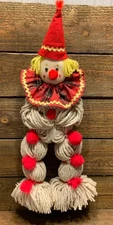 Vintage Handmade Mop Clown Doll 25"