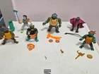 Vtg TMNT Action Figure Lot - SOFT HEAD Splinter, Casey Jones, Pizza Tossin Leo +