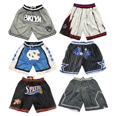 Casual Basketball Shorts Stitched S-2XL Für Raptors/Bulls/ 76er/Nets/Magic/Heels