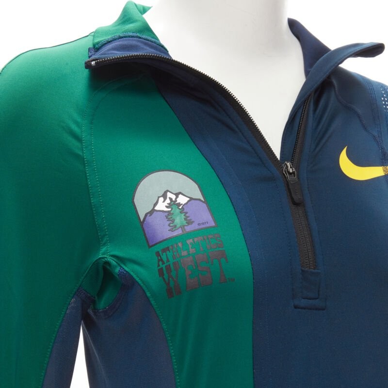 SACAI NIKE Athletics West patchwork football perforated half zip
