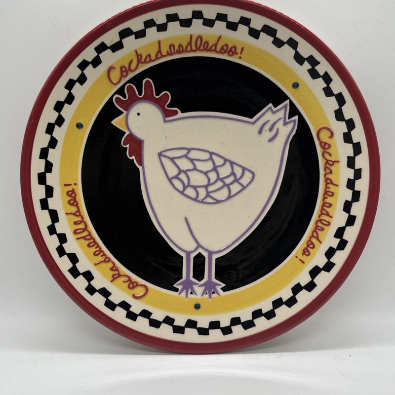 Becky Denny Hen French Farmhouse Chicken Platterm 12” Cockadoodledoo