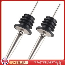2PCS Stainless Steel Bottle Pourer Wine Olive Oil Dispenser Spout Kitchen Bar UK