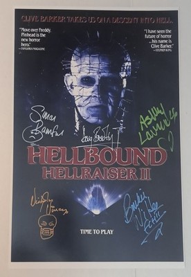 Hellraiser 2: Hellbound Autograph 11x17 Poster Cast (Bradley, Laurence, + 3)