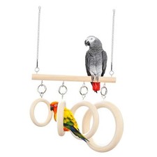 Bird Swings for Cage,Hanging Bird Toys Natural Wooden,Bird Perch Climbing Ring